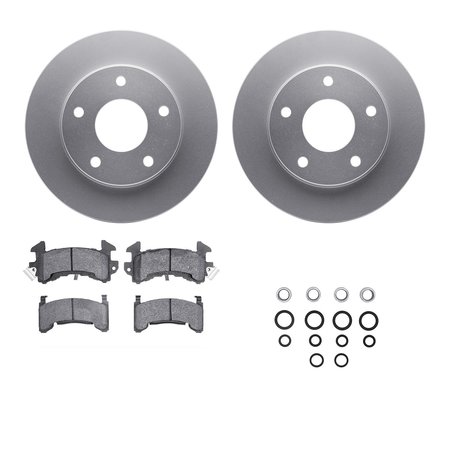 DYNAMIC FRICTION CO 4312-48009, Geospec Rotors with 3000 Series Ceramic Brake Pads includes Hardware, Silver 4312-48009